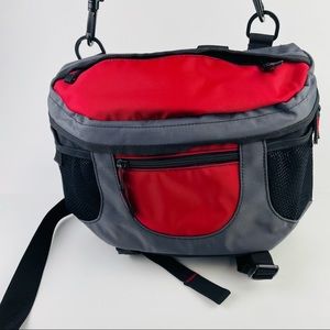Gap Adjustable Black Gray Red Shoulder Waist Bag Multi Zip Pocket Compartments